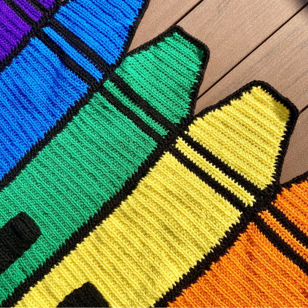 Crayons Afghan Rug - Picture 5 of 12